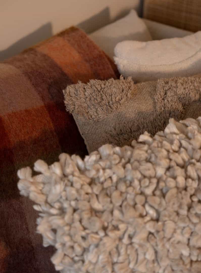 Aravalli Mönstrad pläd i ull och mohair - Brun 3 - Indiska