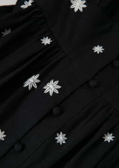 Rianna Kirjailtu pitkähihainen mekko - Musta 5 - Indiska