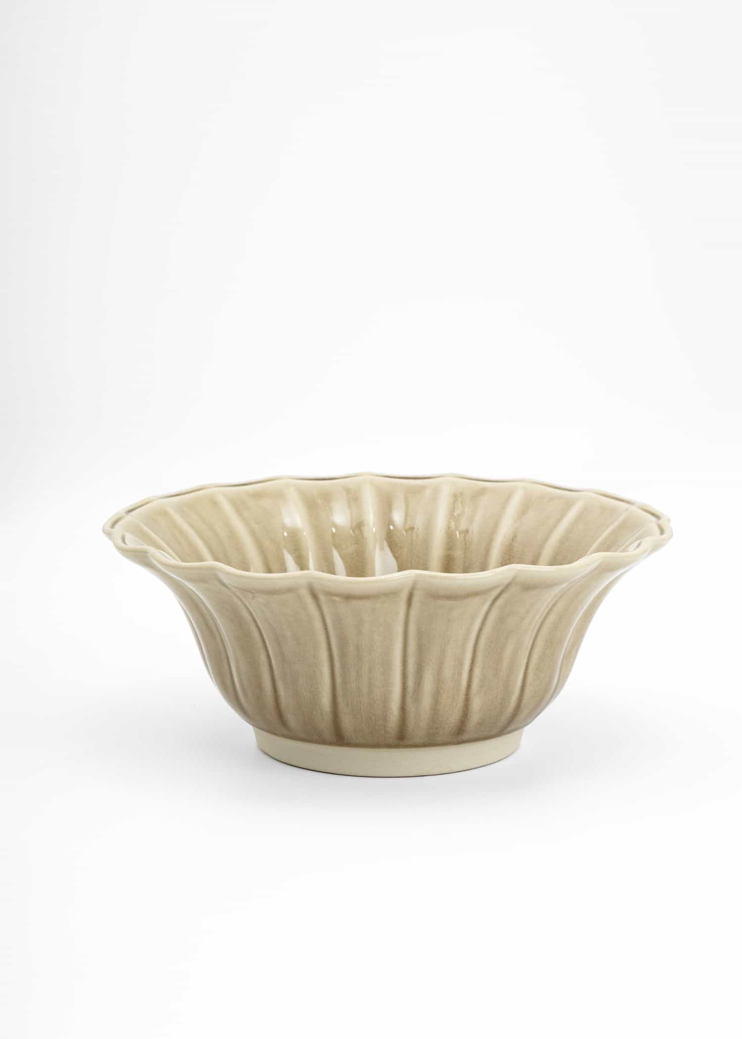 MATHILDA Vågig salladsskål - Beige 1 - Indiska