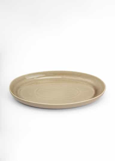MATHILDA Serveringsfat i stengods - Beige 1 - Indiska