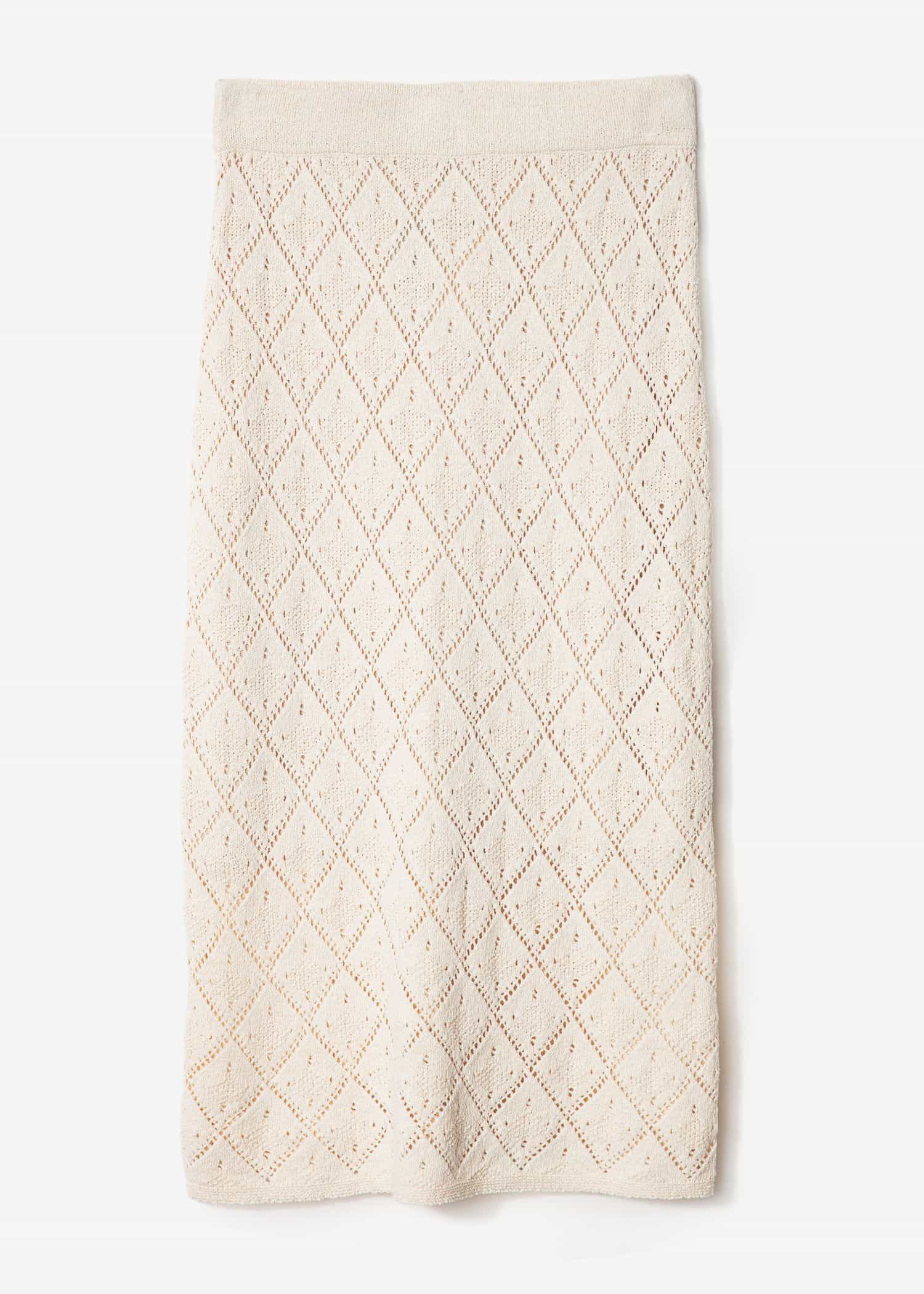 VANESSA Hålstickad kjol - Beige 5 - Indiska
