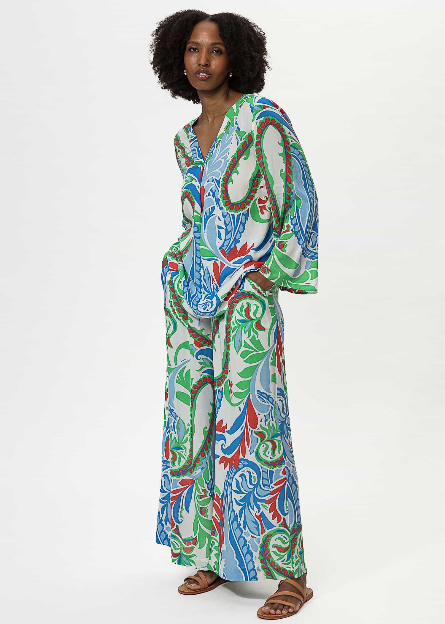 ROBYN Paisley-mønstret bluse - Multi 5 - Indiska