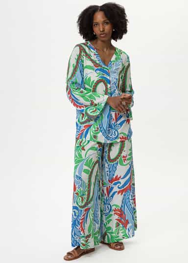 ROBYN Paisley-mønstret bluse - Multi 1 - Indiska