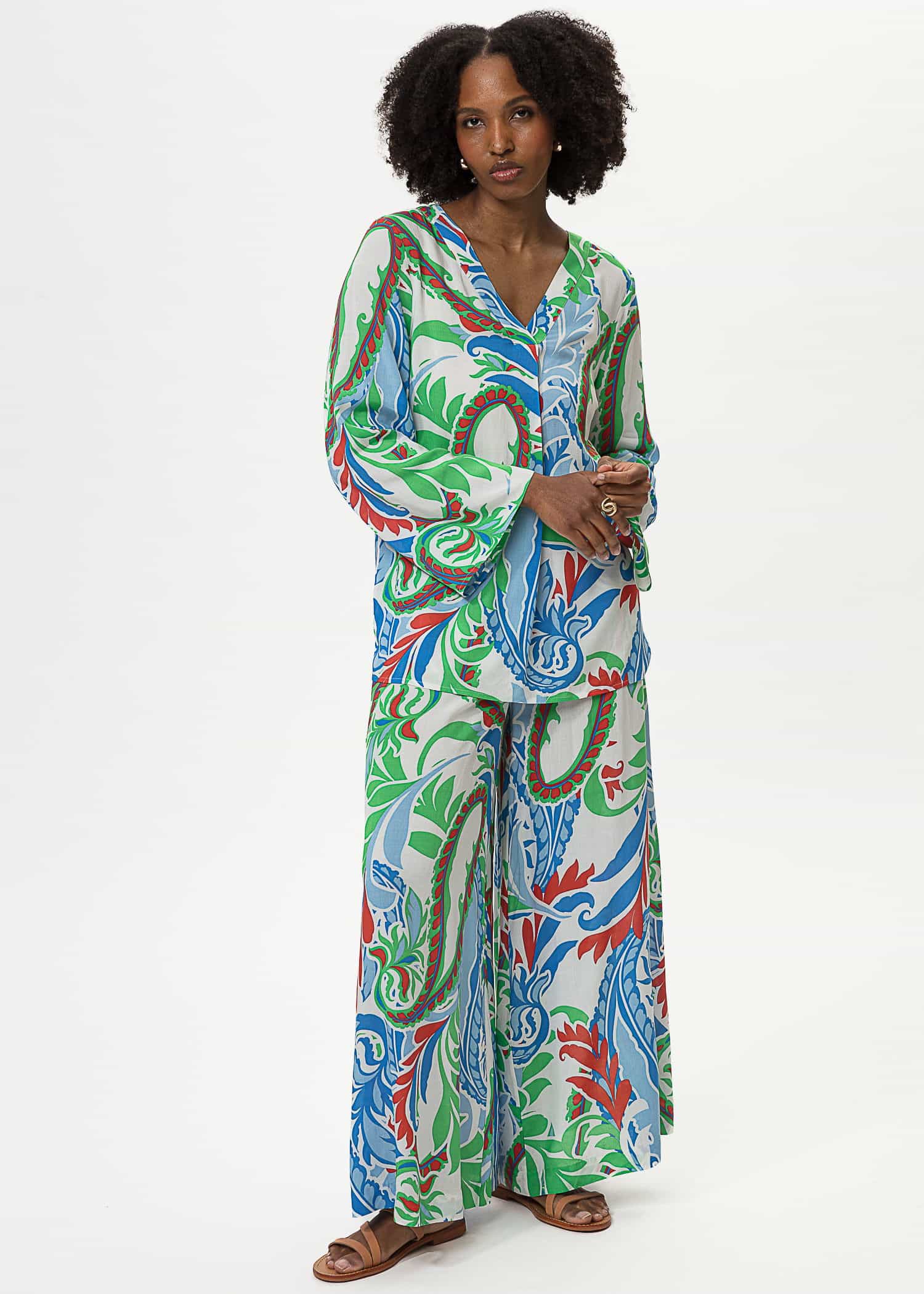 ROBYN Paisley-mønstret bluse - Multi 1 - Indiska