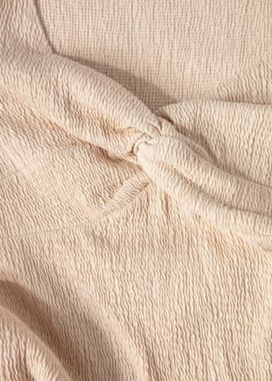 TIMEA Beige klänning med puffärm - Beige 6 - Indiska