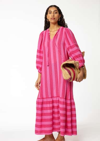 STRIPE Stripete jutepose  - Rosa 4 - Indiska
