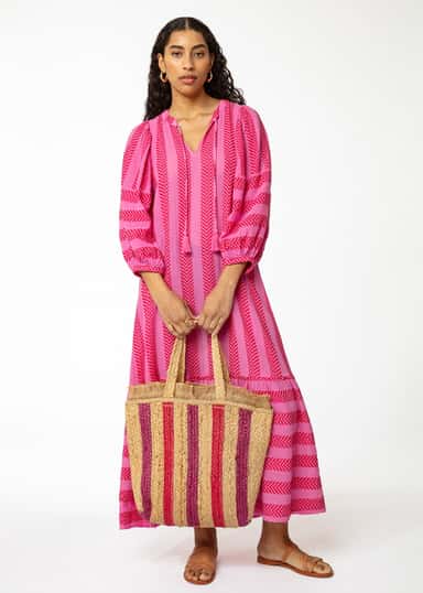 STRIPE Stripete jutepose  - Rosa 5 - Indiska