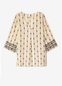 SARAH EMB TUNIC - BEIGE