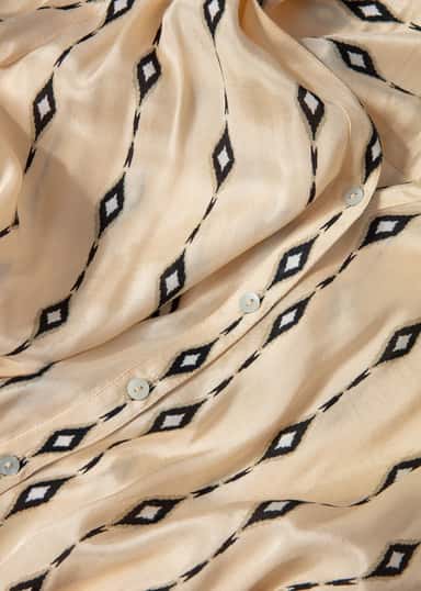 CHIAMA Mönstrad skjortklänning - Beige 2 - Indiska