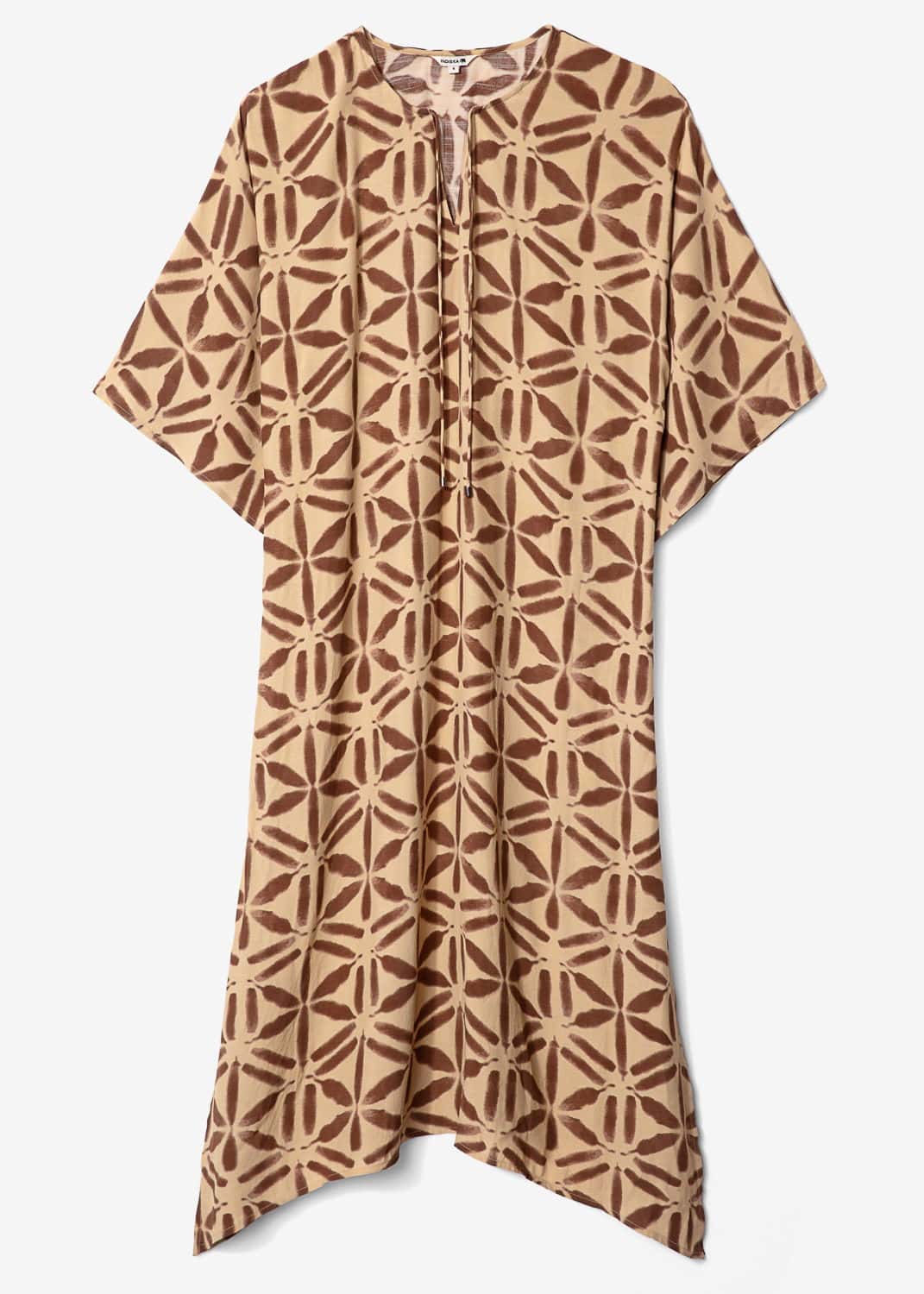 MERYEM Bred mønstret kaftan - Brun 1 - Indiska