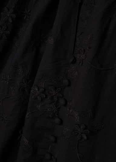 LIMA Brodert bomullsbluse - Svart 2 - Indiska
