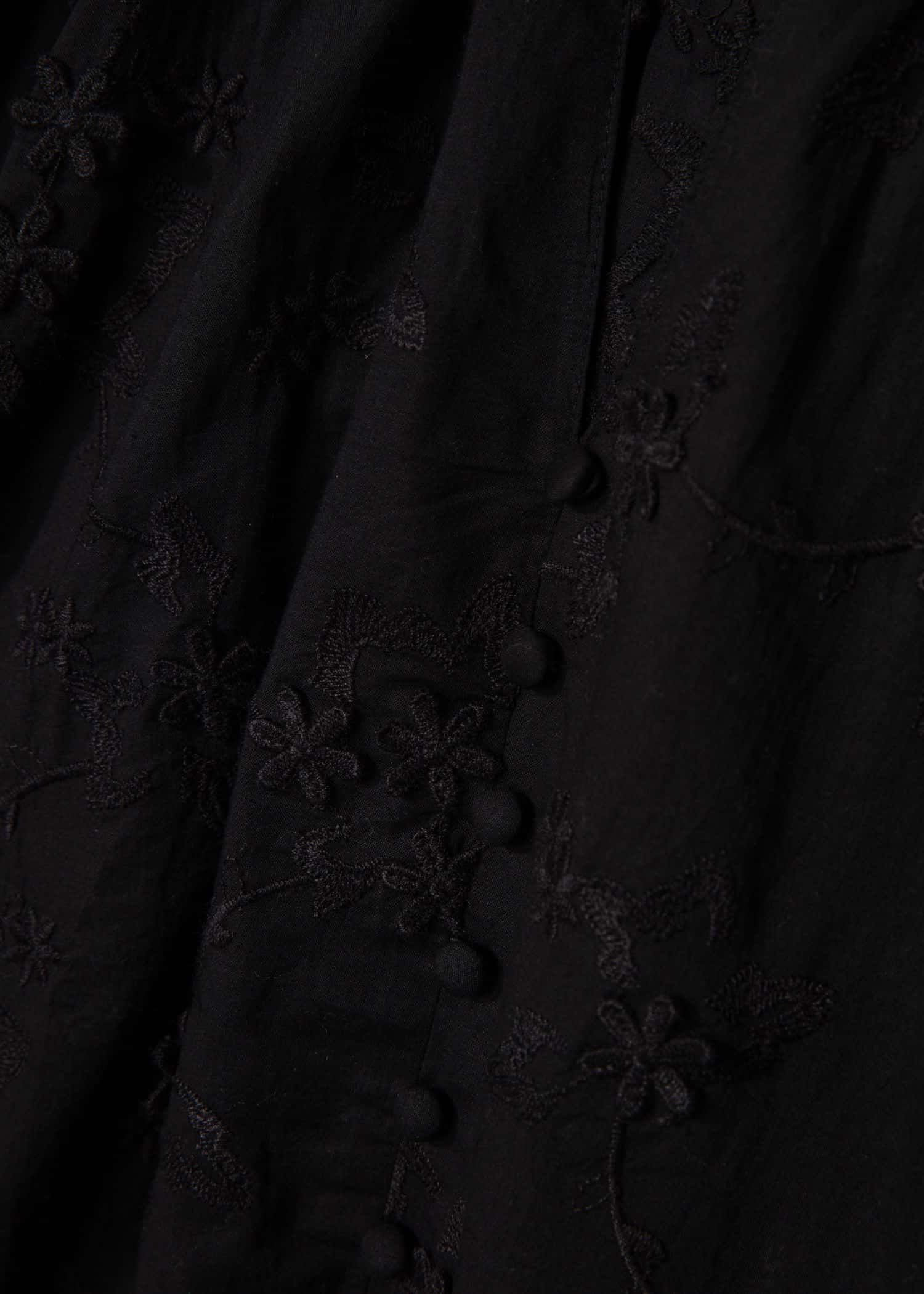 LIMA Brodert bomullsbluse - Svart 2 - Indiska