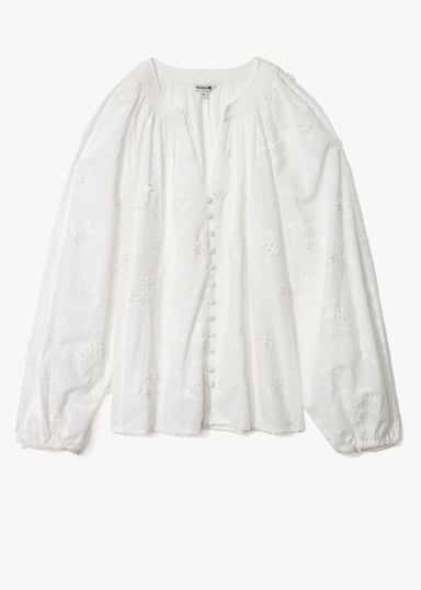 LIMA Brodert bomullsbluse - Hvit 4 - Indiska