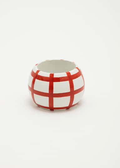 Karin Käsin maalattu lautasliinarengas - Punainen 4 - Indiska
