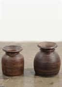 Wood Urn Vintage S - BROWN