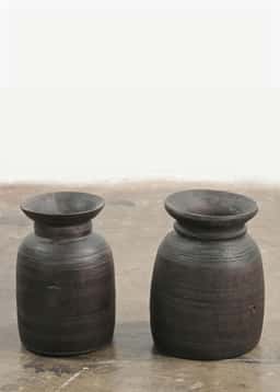Wood Urn Vintage S - DKBROWN