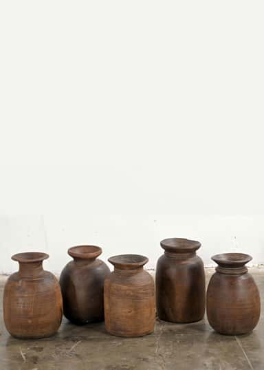 Wood Stor vintage treurne - Brun 2 - Indiska