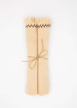 Lacy Emb. Napkin 2p - BROWN
