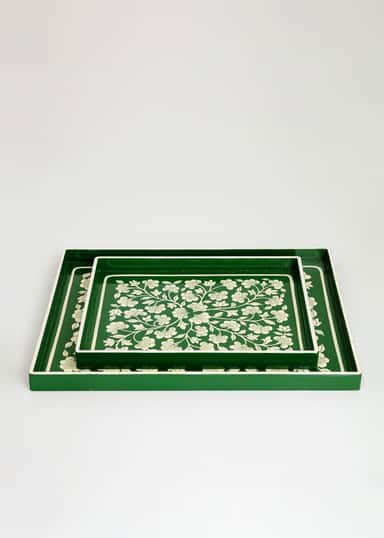 Handpainted Käsin maalattu tarjotin - Vihreä 4 - Indiska
