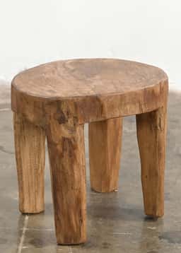 Naga Wood stool	 - BROWN