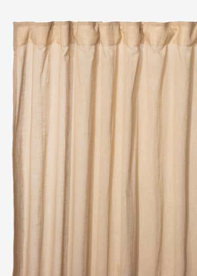 Piper Beige bomullsgardin 250x120 - Beige 1 - Indiska