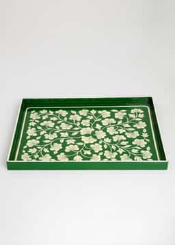 Handpainted Kashmir tray - GREEN