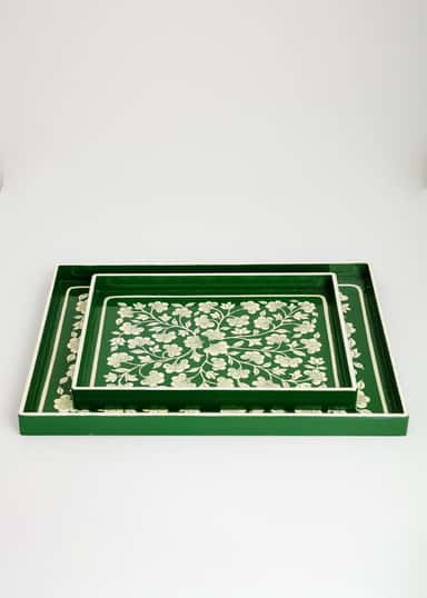 Handpainted Käsin maalattu tarjotin - Vihreä 5 - Indiska