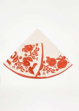 Holly Christmas Tree Rug - RED