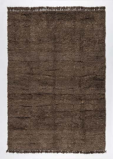 Mara Handknuten ullmatta 200x300 - Brun 1 - Indiska