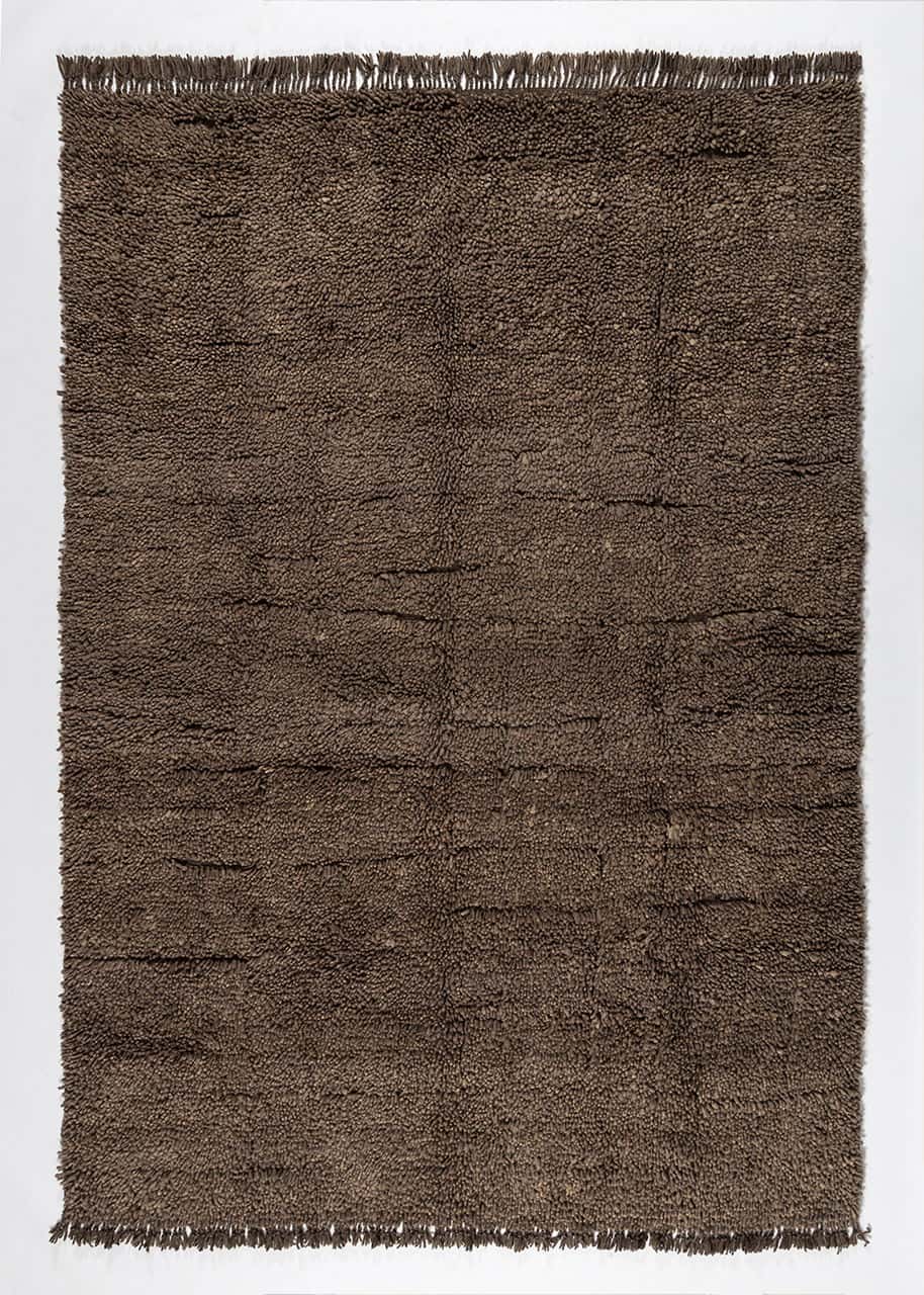 Mara Handknuten ullmatta 200x300 - Brun 1 - Indiska
