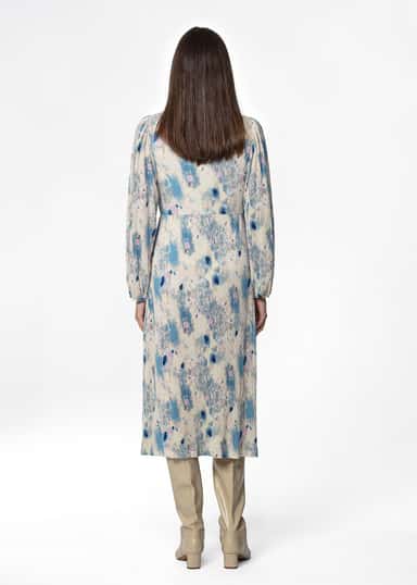 IKA Mönstrad lång klänning - Beige 4 - Indiska