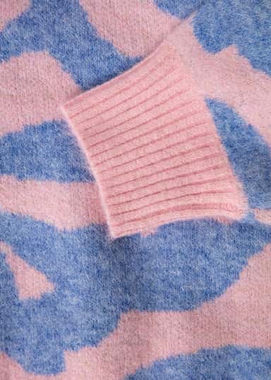 CAJSA Mönstrad jacquardstickad tröja - Rosa 4 - Indiska