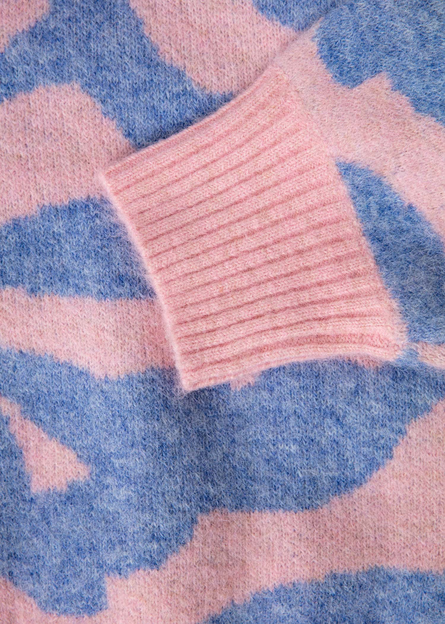 CAJSA Mönstrad jacquardstickad tröja - Rosa 4 - Indiska