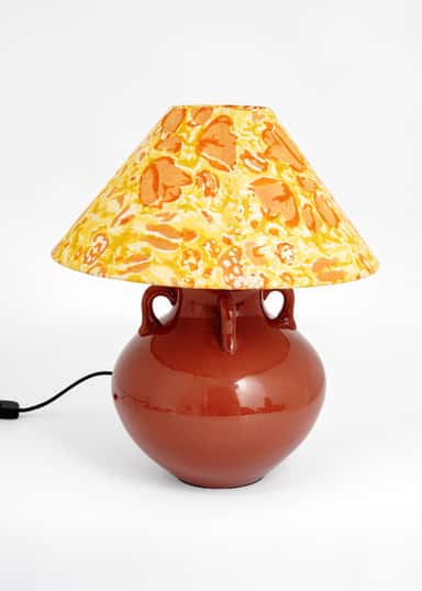 RONA Röd bordslampa i stengods - Röd 1 - Indiska