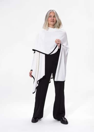 EVY Poncho puuvillasta ja viskoosista - Beige 3 - Indiska