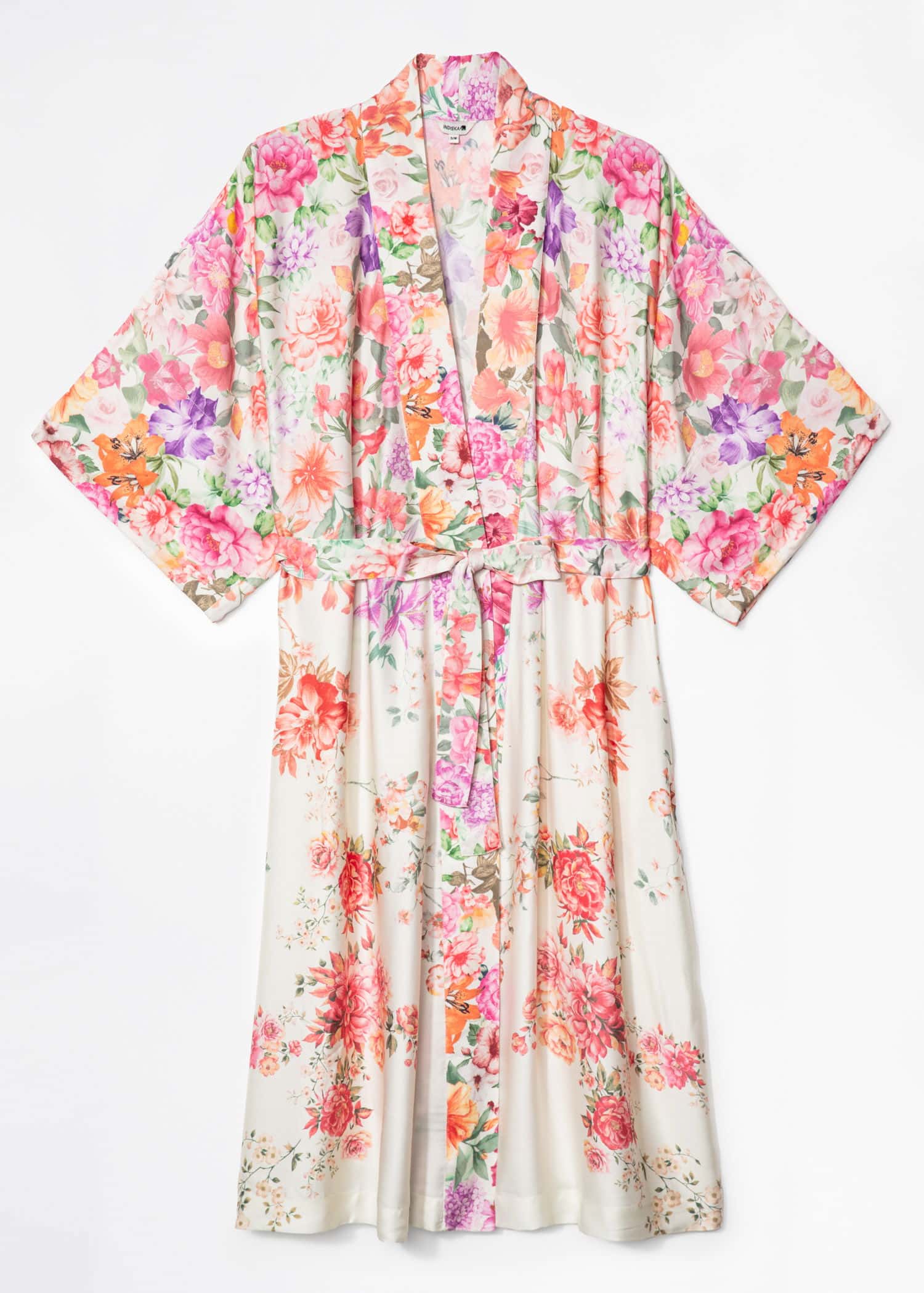 ASTRID Lang mønstret kimono - Rosa 6 - Indiska