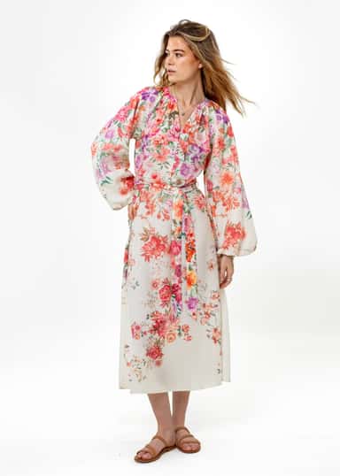 CORINE Lång blommig klänning - Rosa 1 - Indiska