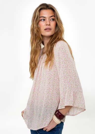 DOLLIE Mønstret bluse - Rosa 1 - Indiska