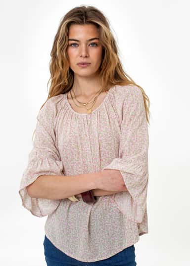 DOLLIE Mønstret bluse - Rosa 2 - Indiska
