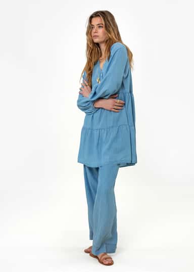ELNA Ljusblå tunika i tencel - Blå 2 - Indiska