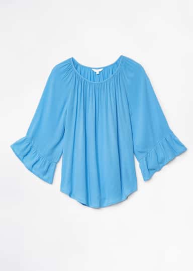DOLLIE Blå blus med 3/4 ärm  - Blå 6 - Indiska