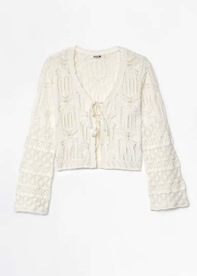 Amina Strikket cardigan - Hvit 6 - Indiska