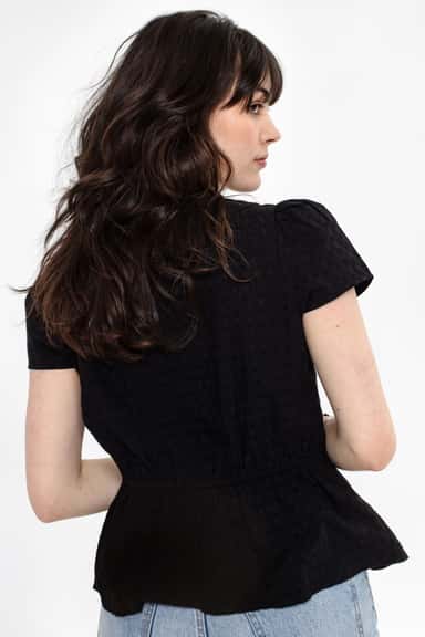WINNIE Svart blus med spets - Svart 3 - Indiska
