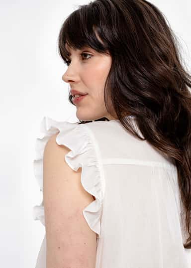 SIGNE Broderad blus med knytband - Vit 4 - Indiska