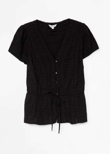 WINNIE Svart blus med spets - Svart 7 - Indiska