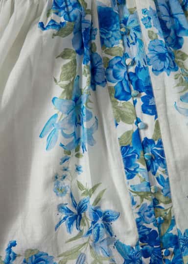 MIRELLA Kort blomsterkjole - Blå 5 - Indiska