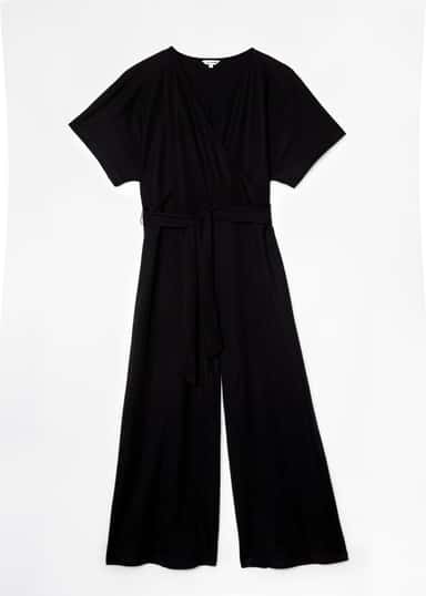 5A Jumpsuit med omlott - Svart NO - Indiska