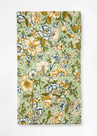 Tara Grön blommig bordsduk - Grön 1 - Indiska