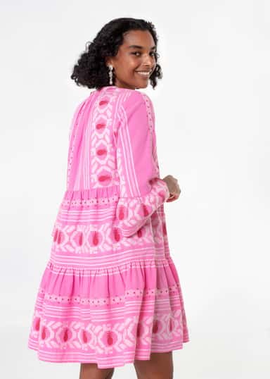 YOLANA Rosa jacquard-vävd tunika - Rosa 5 - Indiska