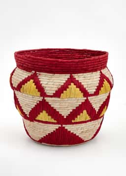 ANJA ROUND BASKET - RED